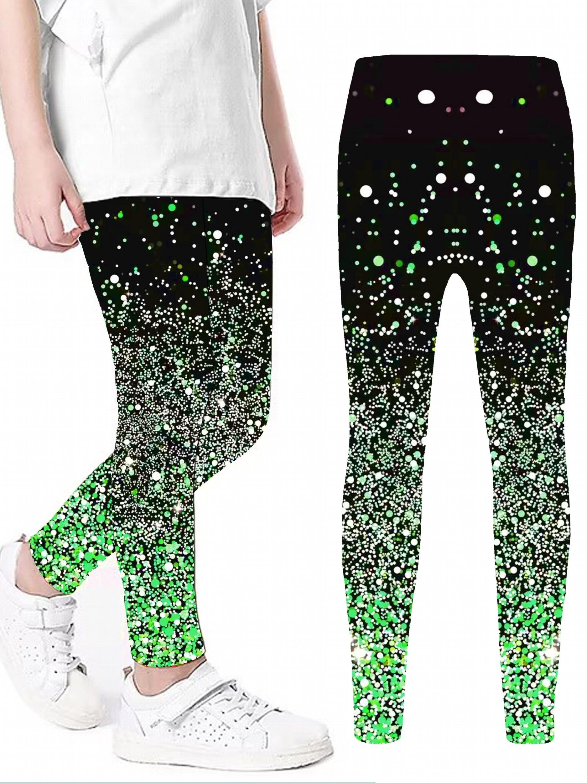 Sequin Star Leggings for Girls Yoga Sports