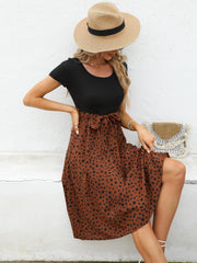 Short Sleeve Polka Dots Dress Casual for Summer & Spring