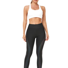 Thickened Line Pattern Leggings Slim Fit Sports Pants