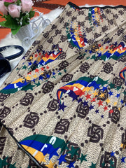 Geometric & Rainbow Print Maxi Skirt