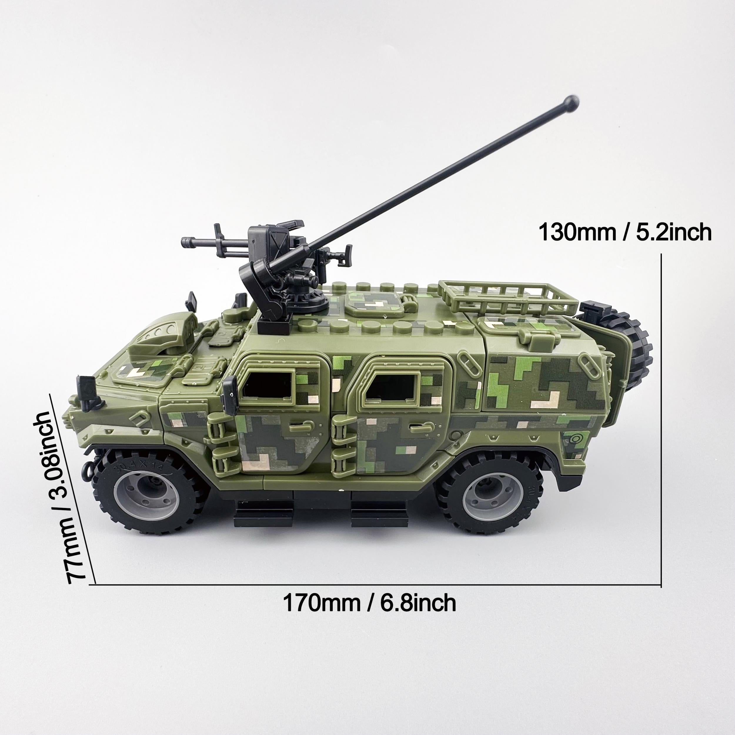 Camouflage Military Armored Vehicle Toy Model 140pcs