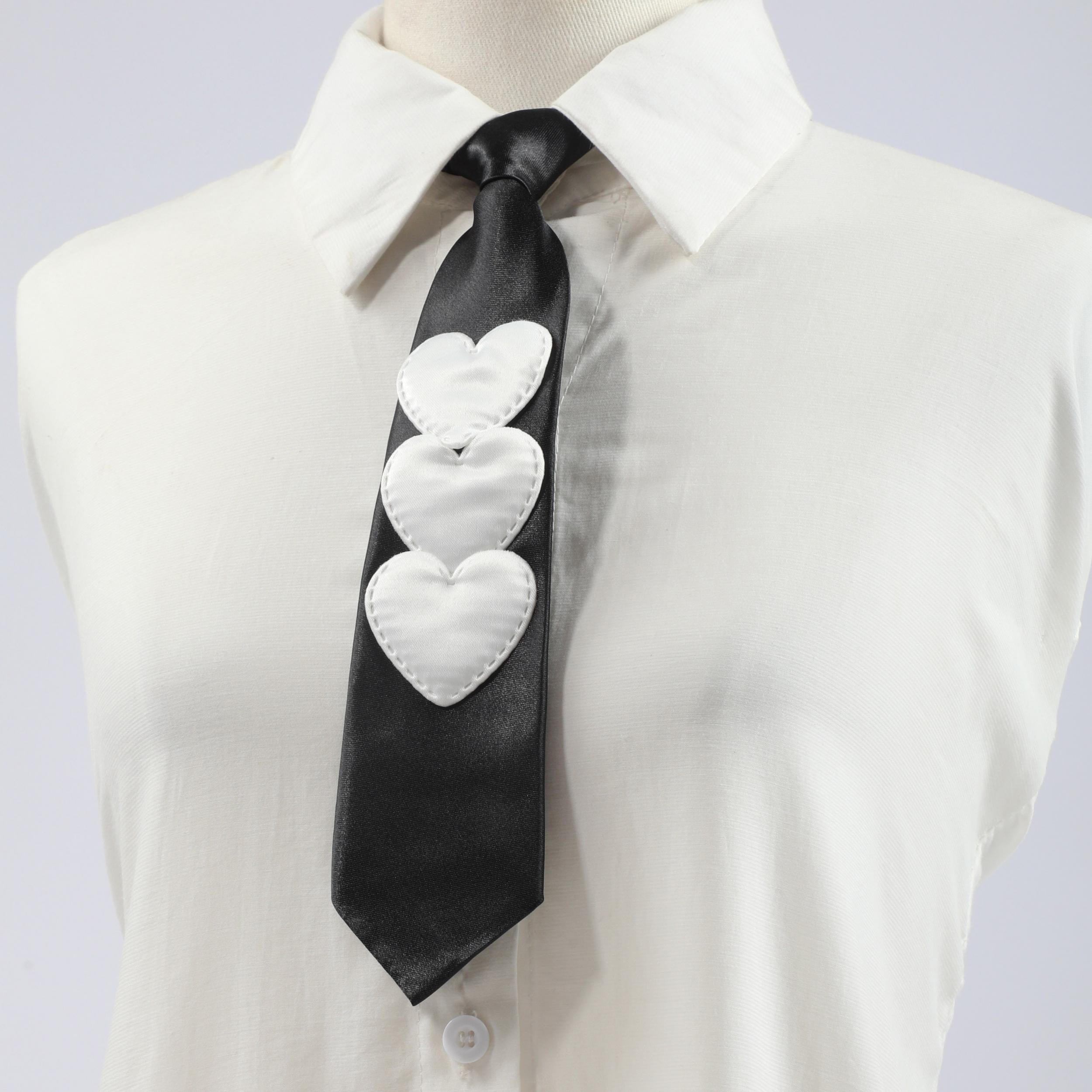Heart Patch Necktie Casual Tie For Women