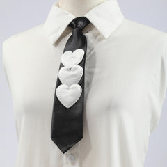 Heart Patch Necktie Casual Tie For Women