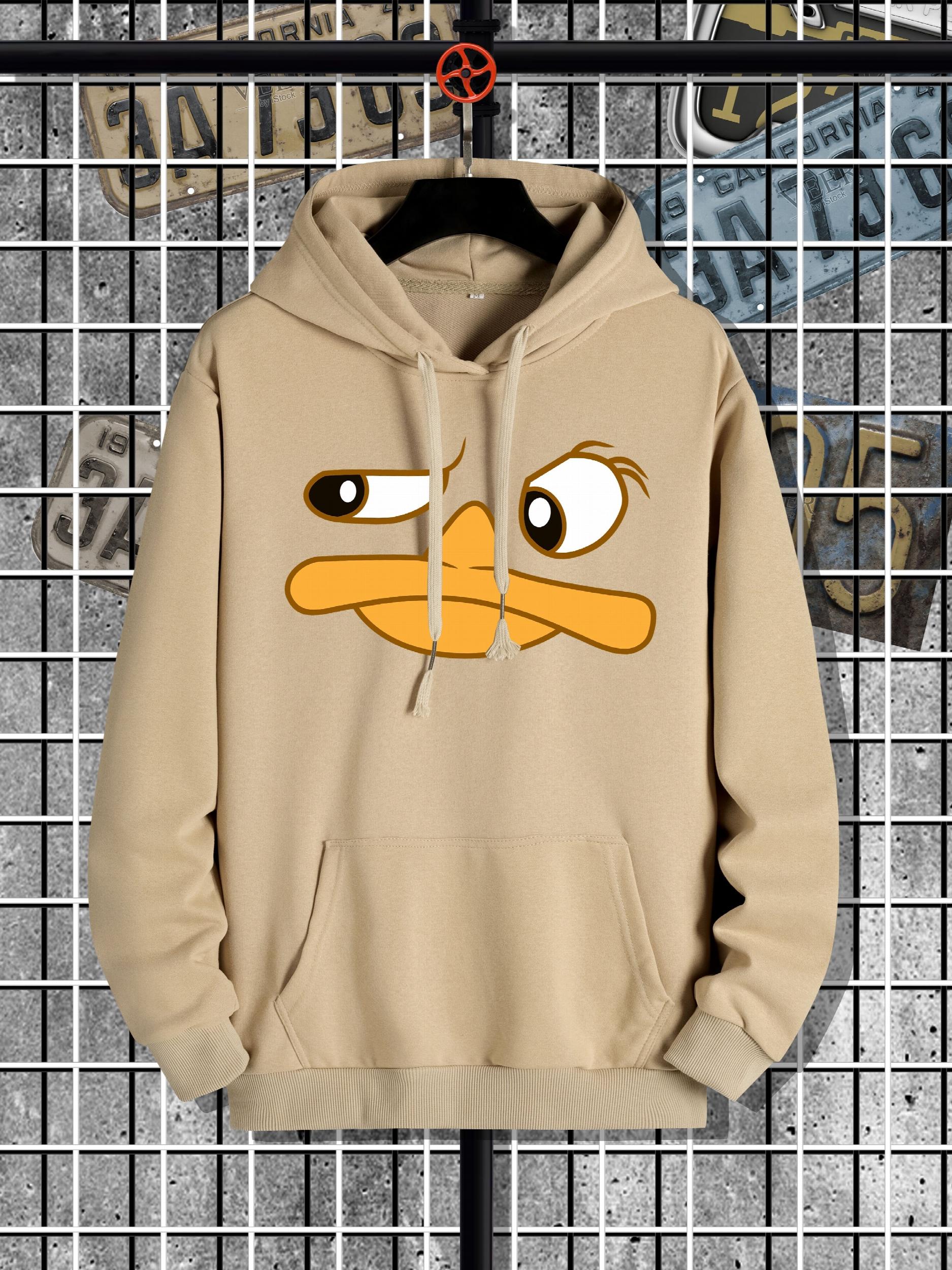 Men's Cartoon Print Hoodie Mid Stretch Hooded Sweatshirt
