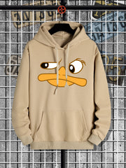 Men's Cartoon Print Hoodie Mid Stretch Hooded Sweatshirt
