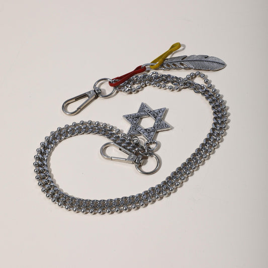 Men's Six Pointed Star Leaf Pants Chain