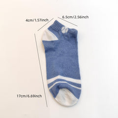5 Pairs Striped Ankle Socks Men's Breathable Casual Sports Socks