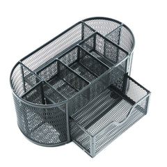 8 Compartment Desk Caddy with Drawer - Mesh Organizer for Office Home School