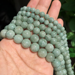 Burmese Jade Stone Beads 6-10mm Smooth Round Spacer for Jewelry Making