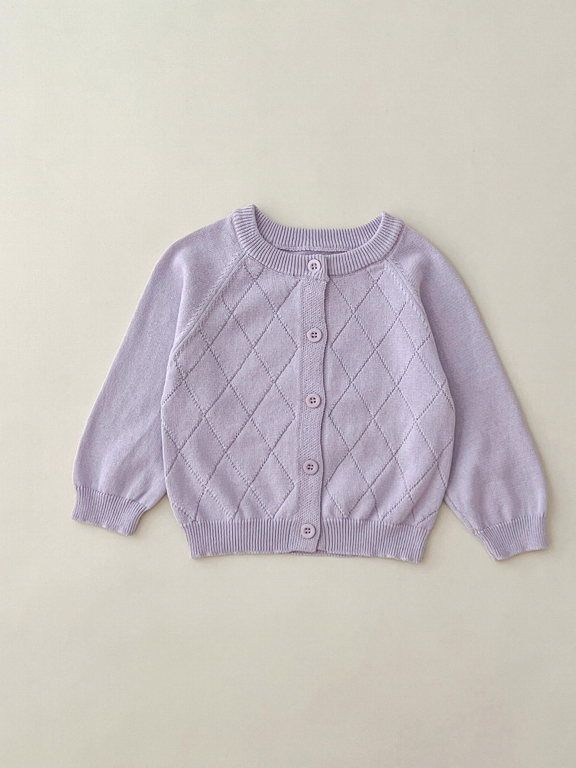 Baby Argyle Knit Cardigan Cotton Sweater Coat