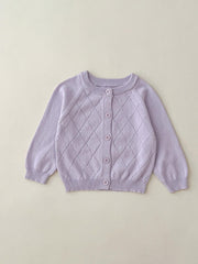 Baby Argyle Knit Cardigan Cotton Sweater Coat