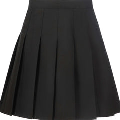 Girls High Waist Pleated Skirt Plain Varsity Style Kid Girls Versatile Skirt