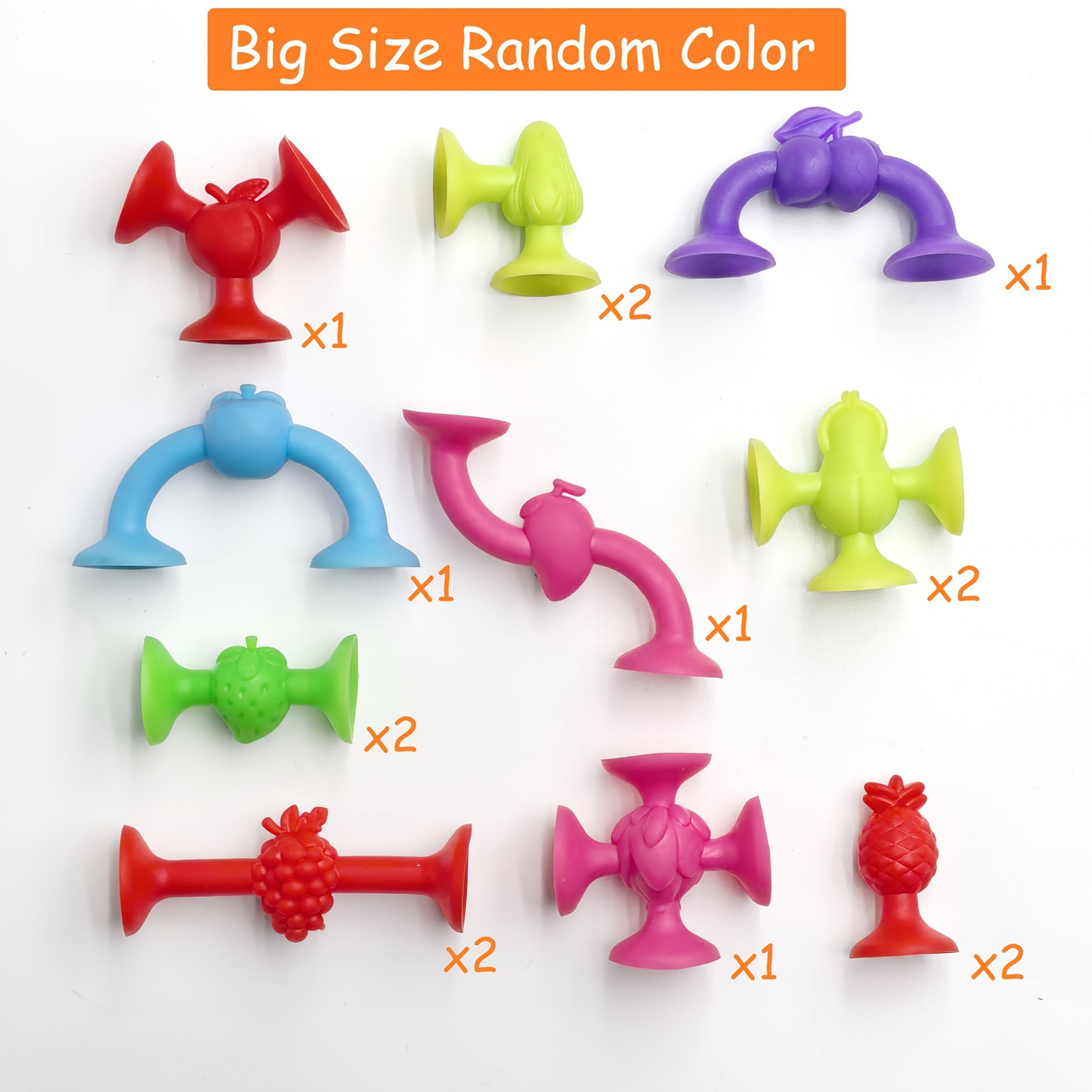 Fruit Suction Cup Fidget Pop Toys Soft Building Blocks Set