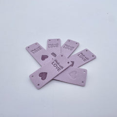 20pcs With Love WORDS Faux Suede Labels Faux Leather Labels