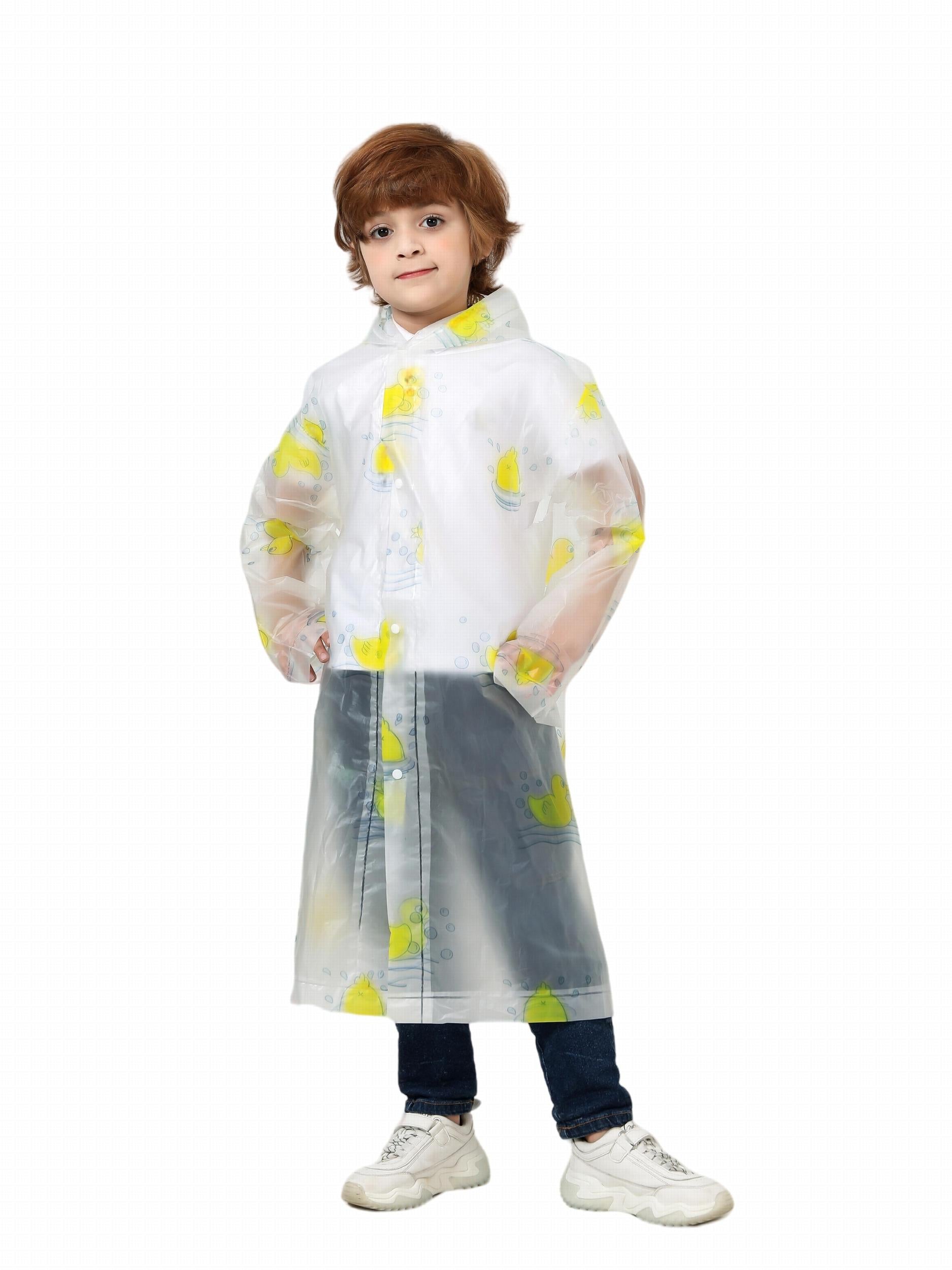 Kid's Waterproof Hooded Raincoat Cartoon Pattern Coat
