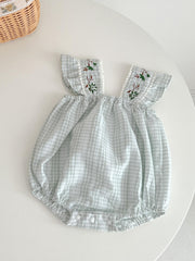 Plaid Sleeveless Onesie for Baby Girls