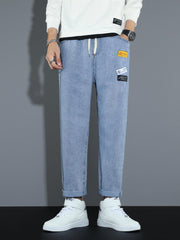 Men's Regular Elastic Waist Denim Jeans With Pockets