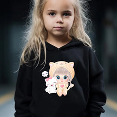 Cartoon Girl Print 2pcs Girls Outfits For Sports Spring Fall Outdoor Gift