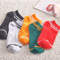 5 Pairs Striped Ankle Socks Lightweight Women's Stockings