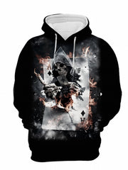 Men's Casual Skull Pattern Hoodie Hooded Sweatshirt