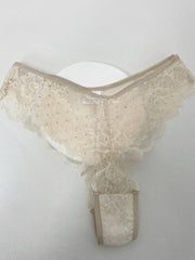 Floral Lace Thongs Sexy Semi sheer Scallop Trim Panties