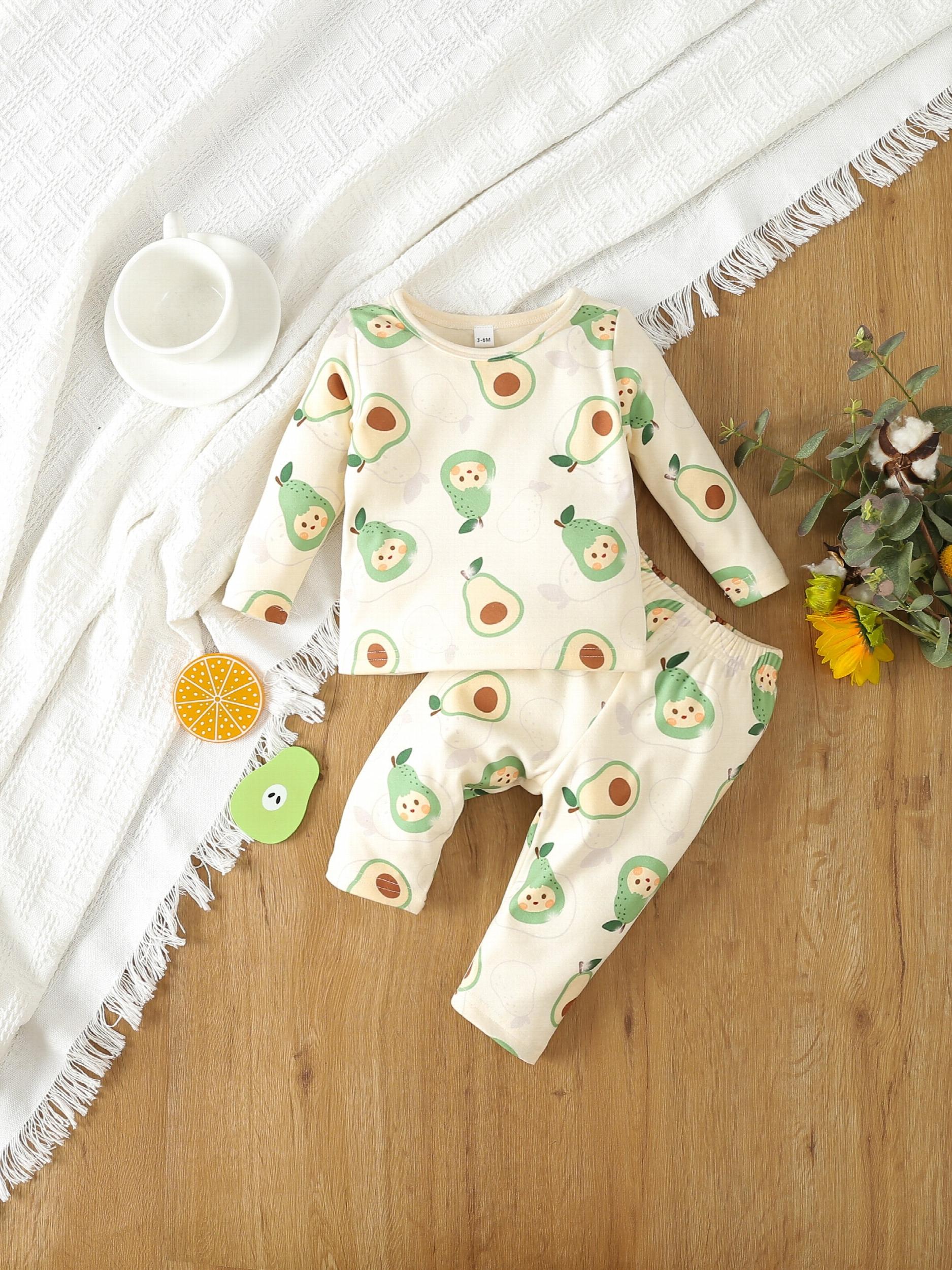 Baby Boys Girls Cartoon Graphic Pajama Set