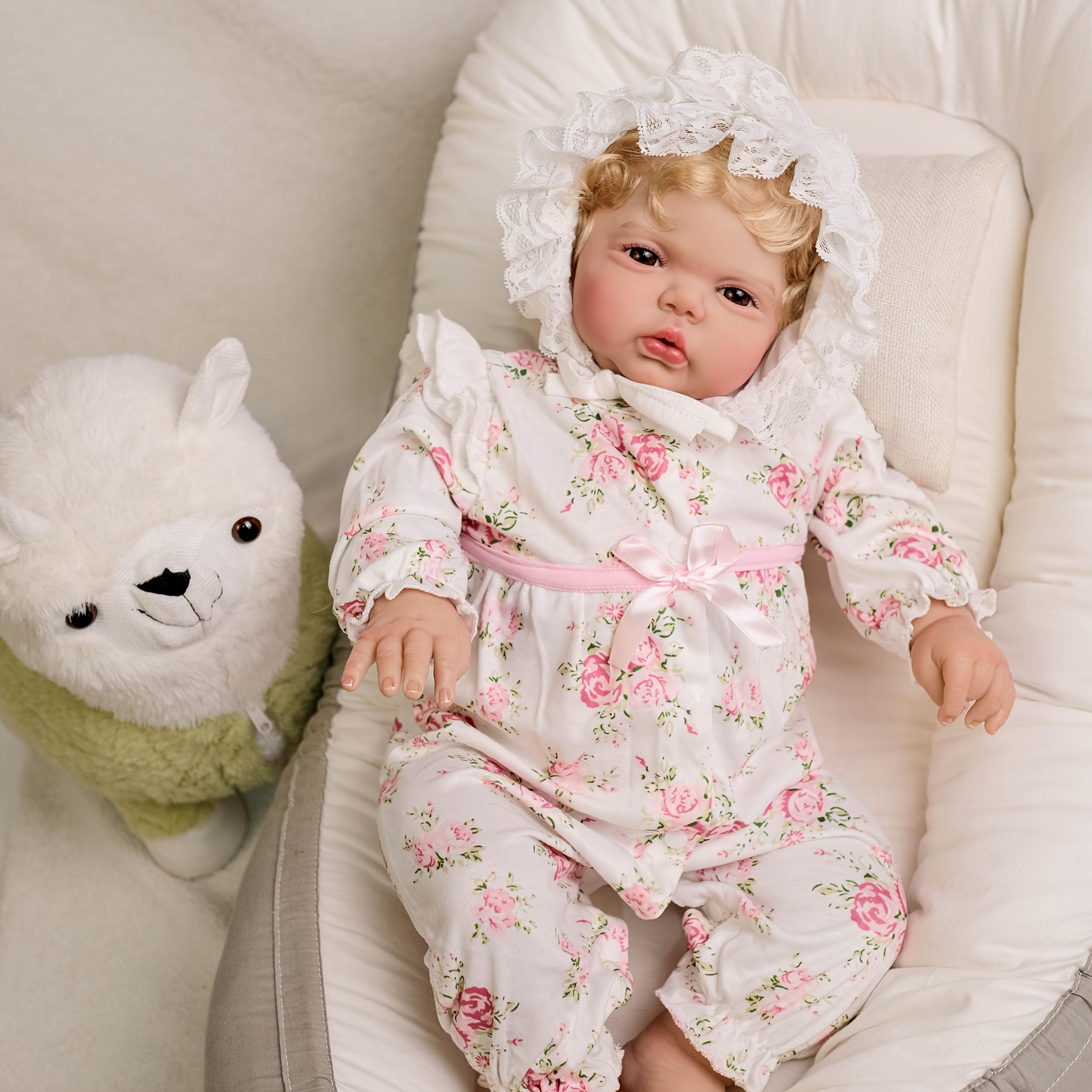 KEKEAIAI 24 Inch Reborn Toddler Doll Blond Hair Vinyl Material