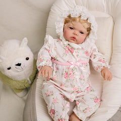 KEKEAIAI 24 Inch Reborn Toddler Doll Blond Hair Vinyl Material