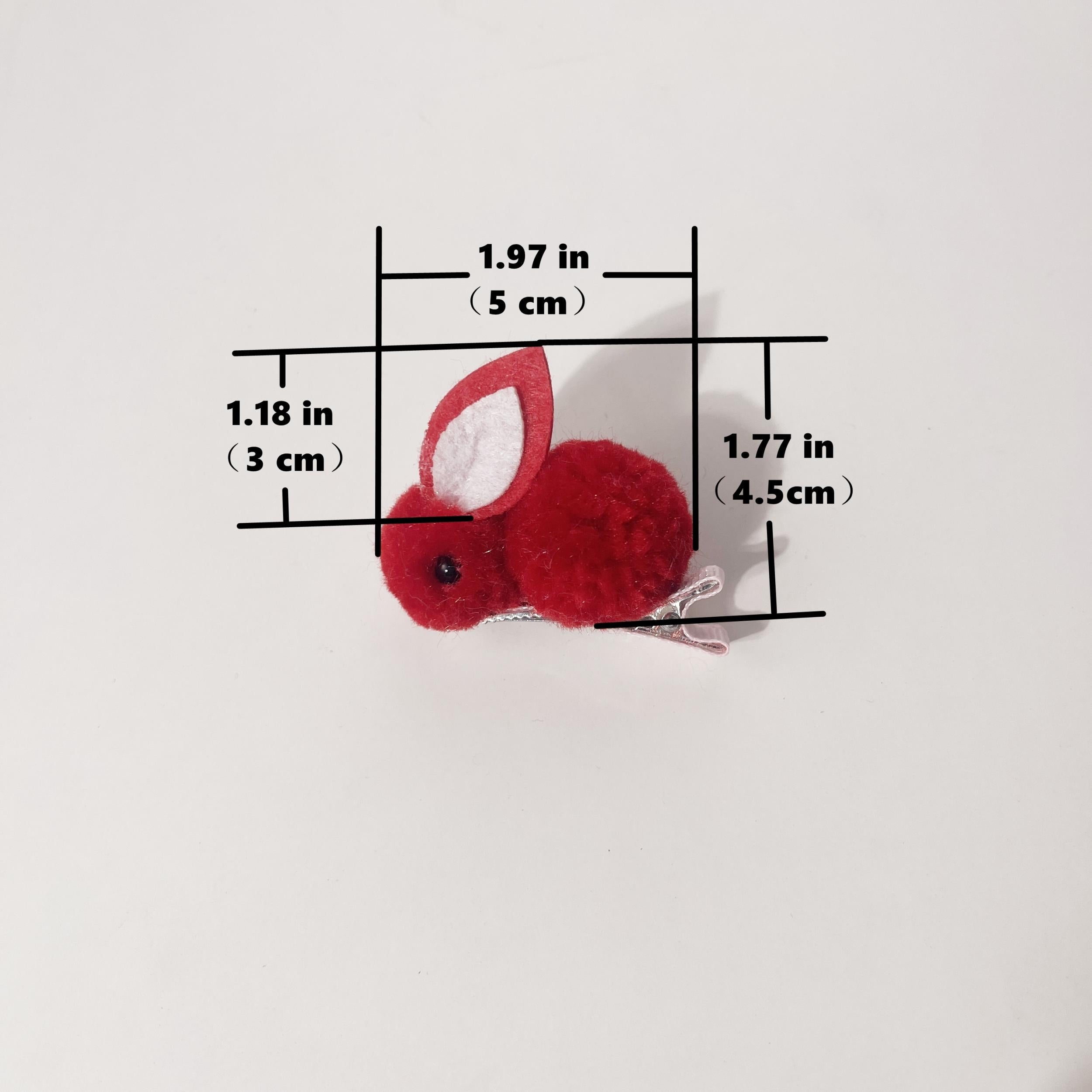 1pc Rabbit Plush Hair Clips for Baby Girls