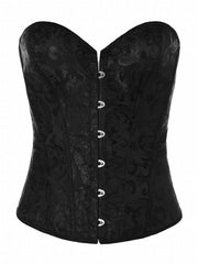 Jacquard Strapless Corset Bustier Lace Up Slimmer Body Shaper