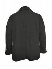 Solid Button Long Sleeve Blazer With Pockets