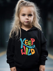 Yeep Wild Pattern Hooded Sweatshirt Girls Comfy Hoodies & Sweatpants