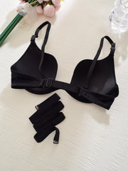Comfy Plunge Bra Solid Scoop Breathable Lingerie