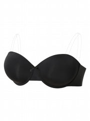 Solid Knot Front Strapless Bra Women's Plus Size