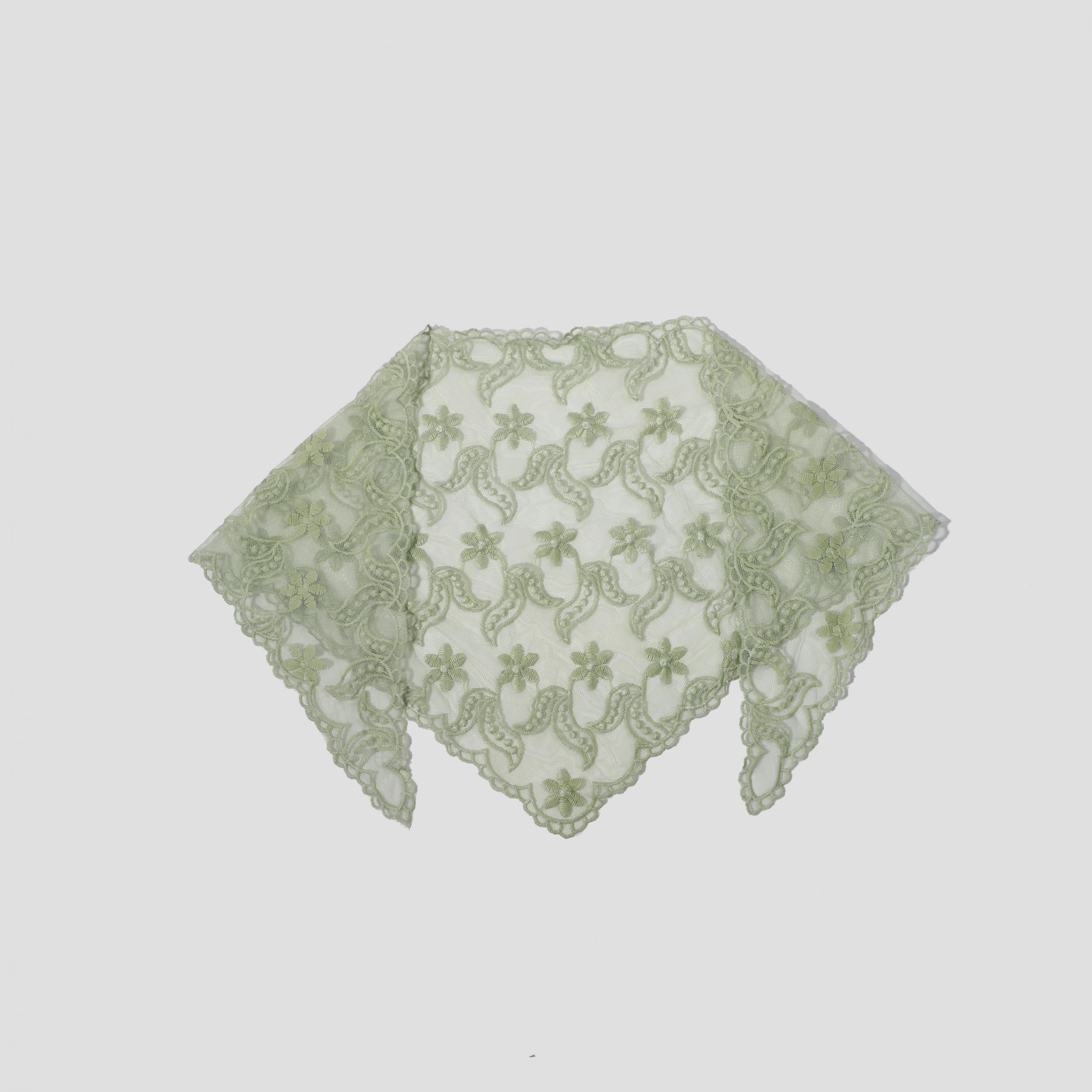Flower Embroidered Triangle Scarf Thin Shawl for Women