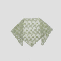 Flower Embroidered Triangle Scarf Thin Shawl for Women