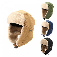 Outdoor Windproof Ear Protection Fleece Lined Warm Hat Men Women