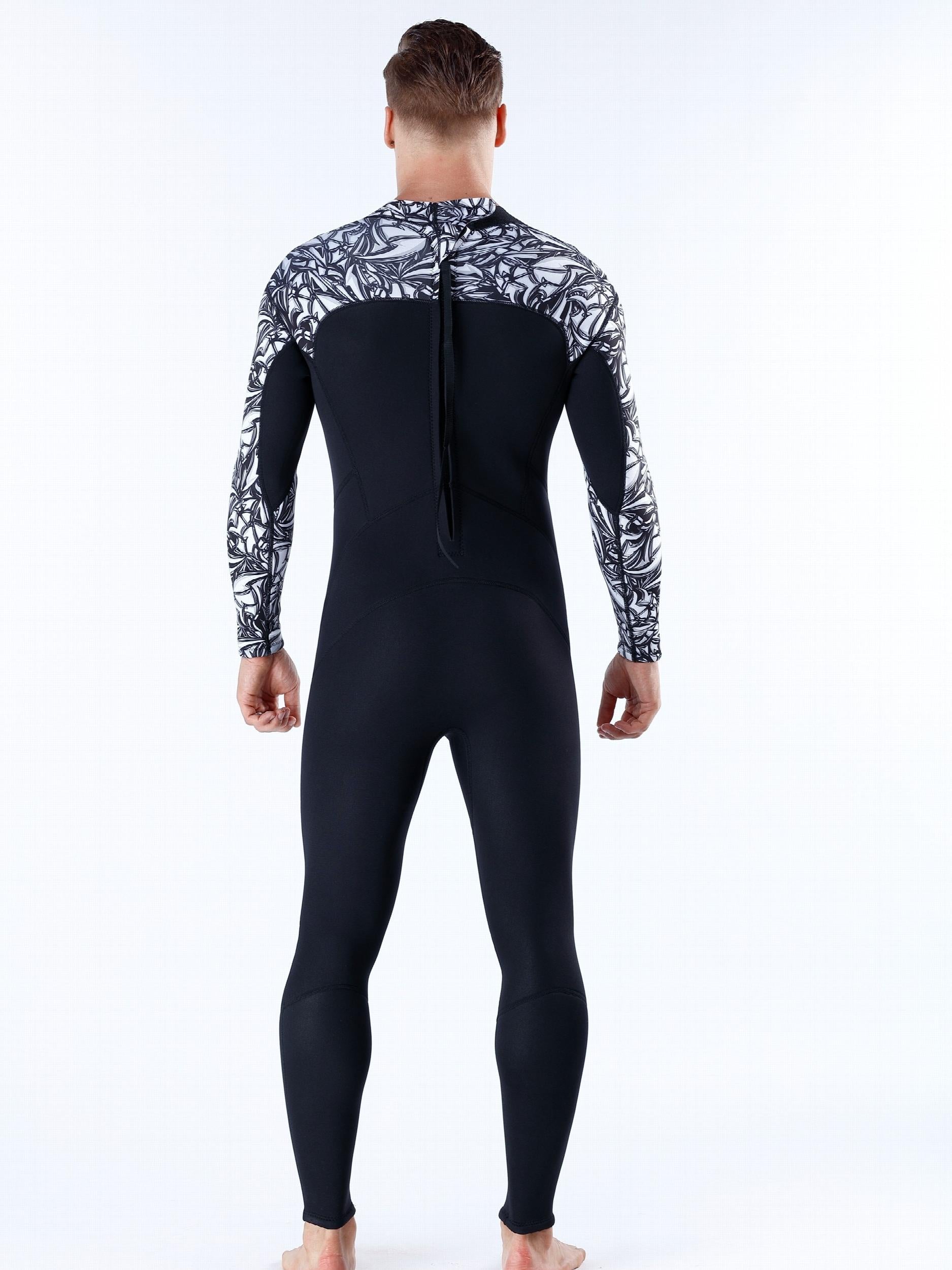 Men's Geometric Neoprene Wetsuit Warm Anti Jellyfish One Piece Back Zipper