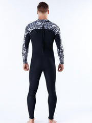 Men's Geometric Neoprene Wetsuit Warm Anti Jellyfish One Piece Back Zipper