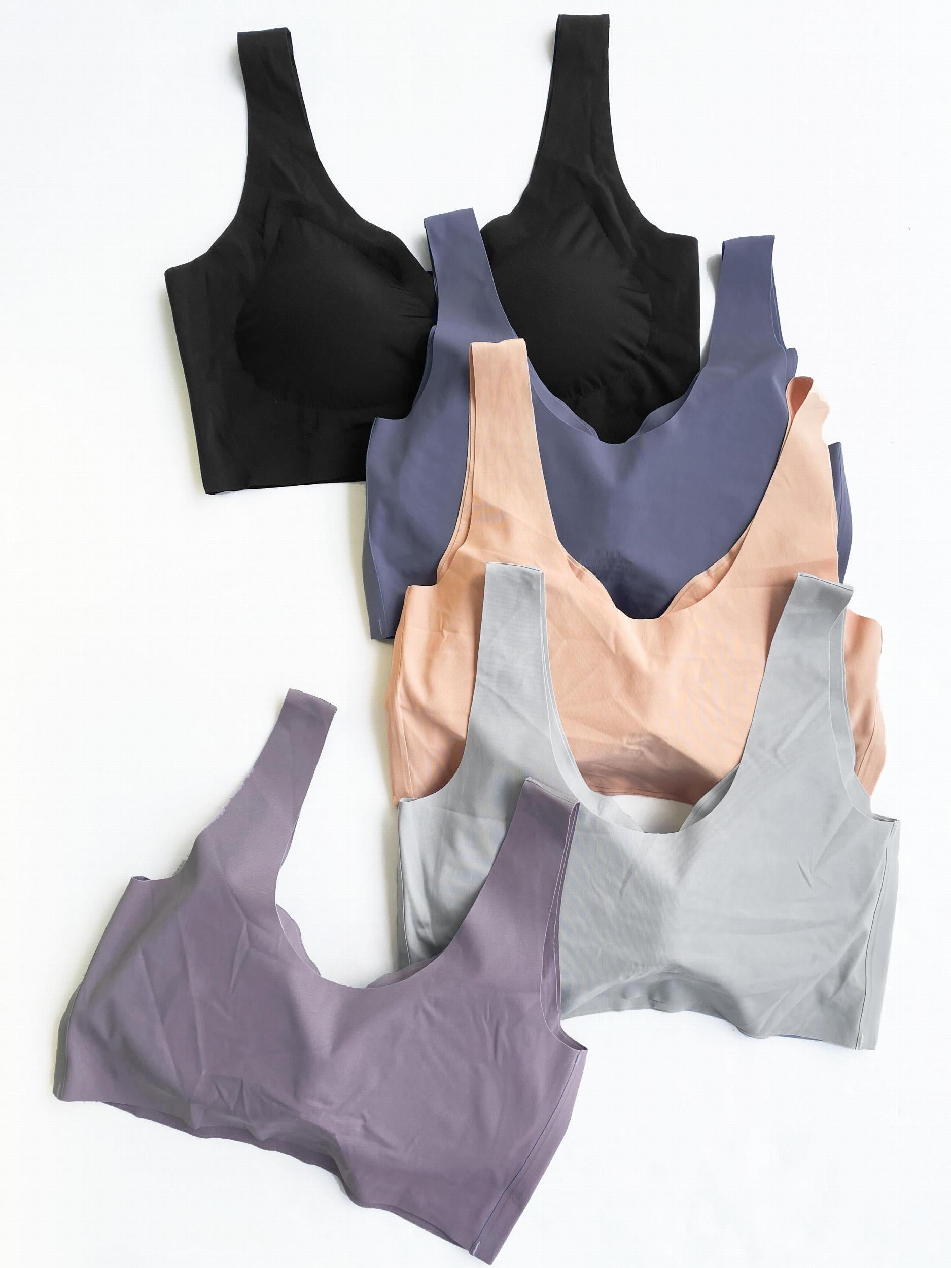 5pcs Seamless Wireless Bras Comfy & Breathable Push Up Bra Women's Lingerie