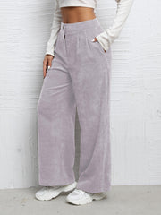 High Waist Wide Leg Pants with Pockets