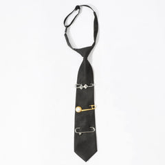 Crystal Brooch Unisex Shirt Bow Tie with Adjustable Neck Tie