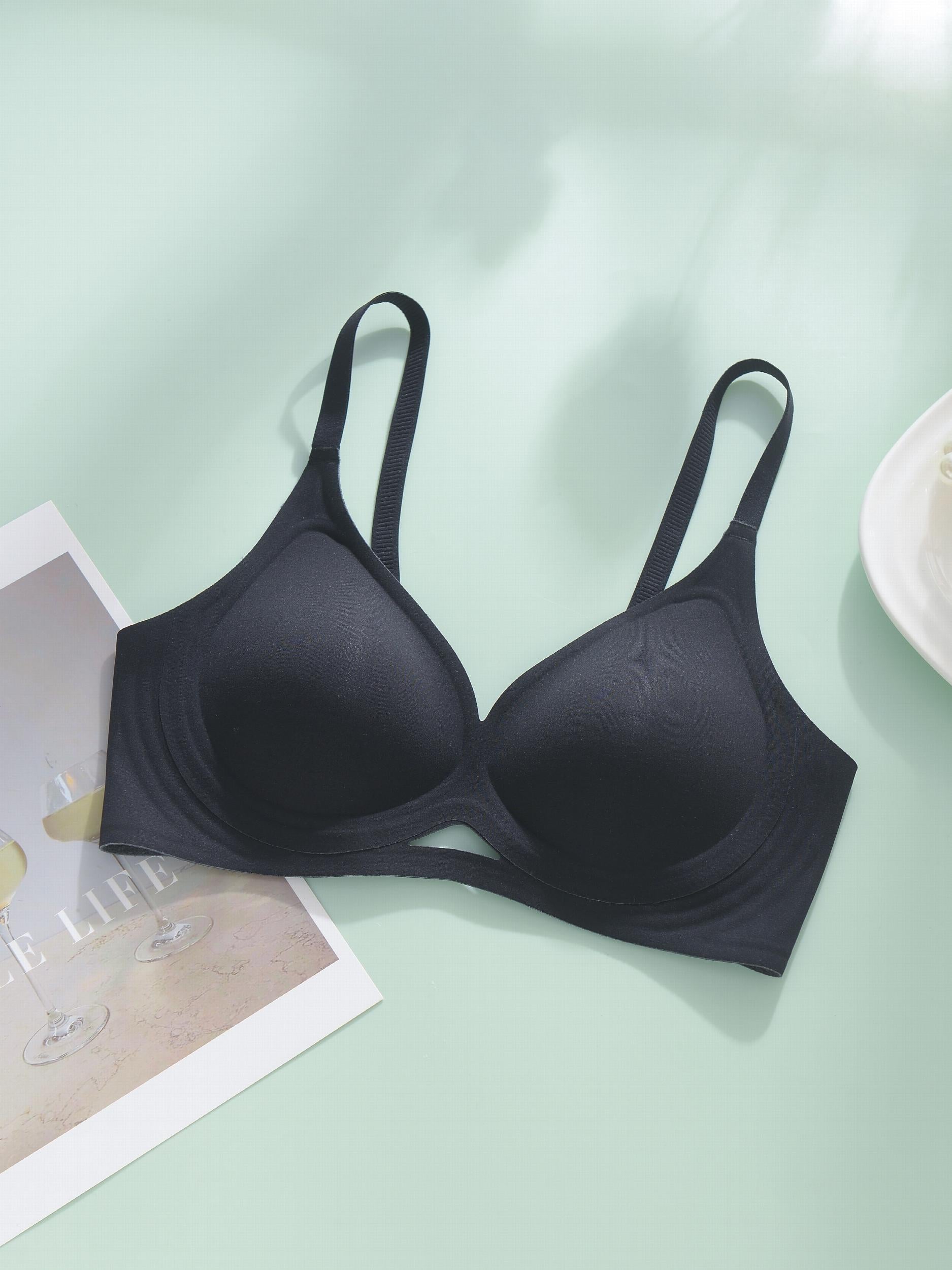 Sexy Hollow Out T Shirt Bra Soft & Comfy Bra With Removable Pads