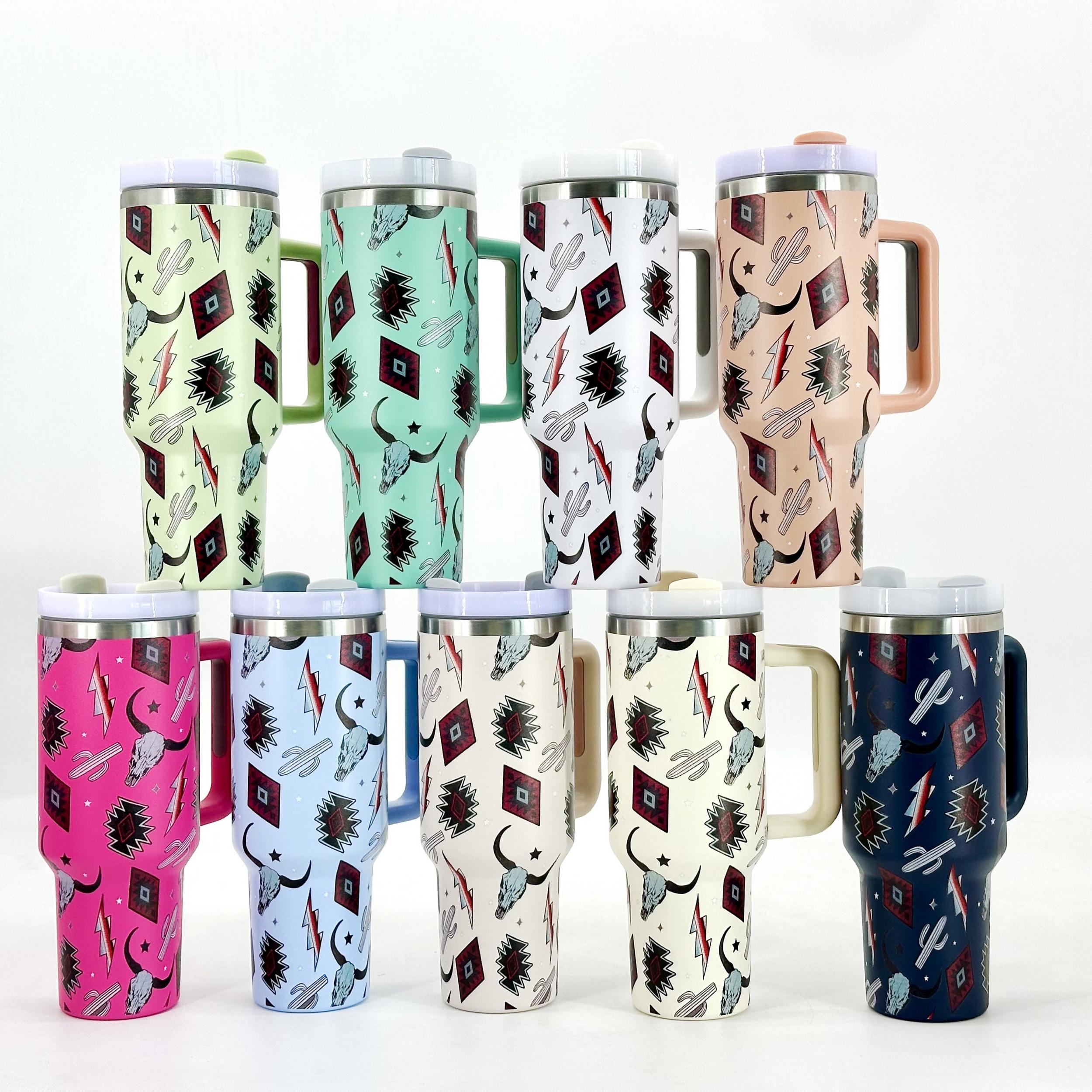 Stainless Steel 40oz Double Wall Tumbler With Handle and Lid