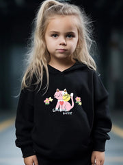 Kitty Graphic 2pcs Set Girls Casual Activewear Set