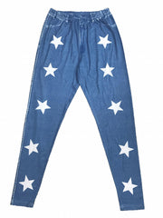 Star Print Skinny Leggings Stretchy Women's Clothing