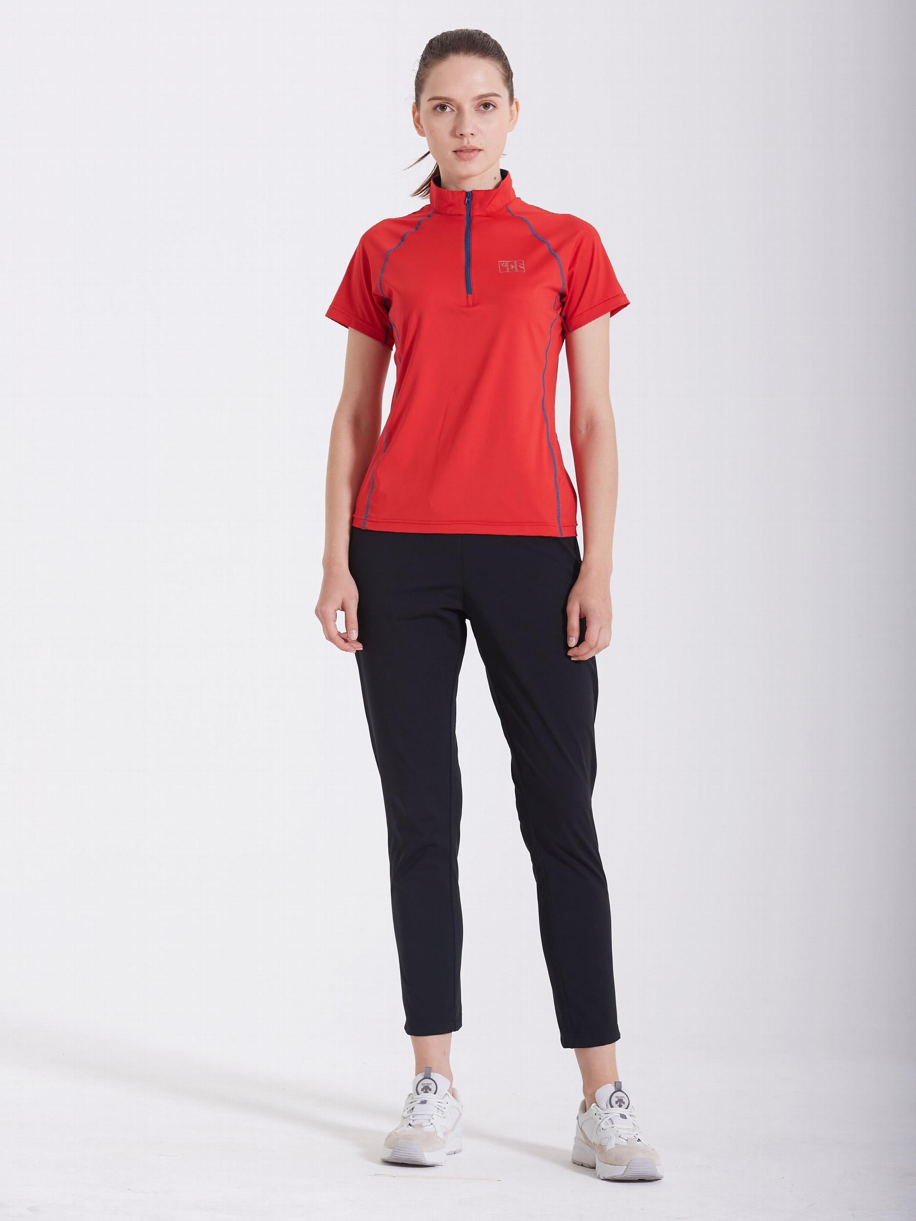 Quick Dry Mock Neck Zip Up Sports Shirt Women's Summer Top