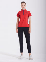 Quick Dry Mock Neck Zip Up Sports Shirt Women's Summer Top