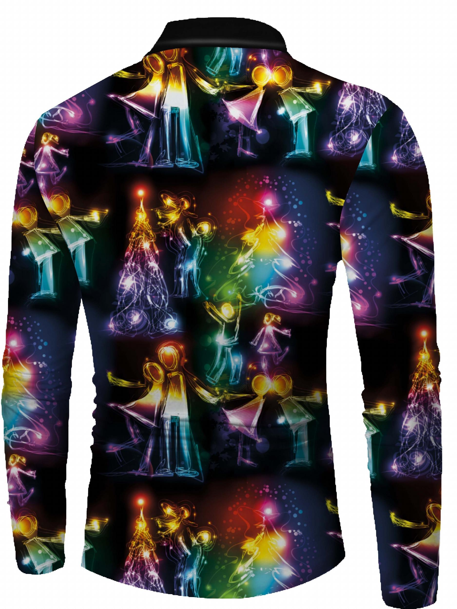 Men's Christmas Print Compression Long Sleeve T shirt Sweat Absorbing