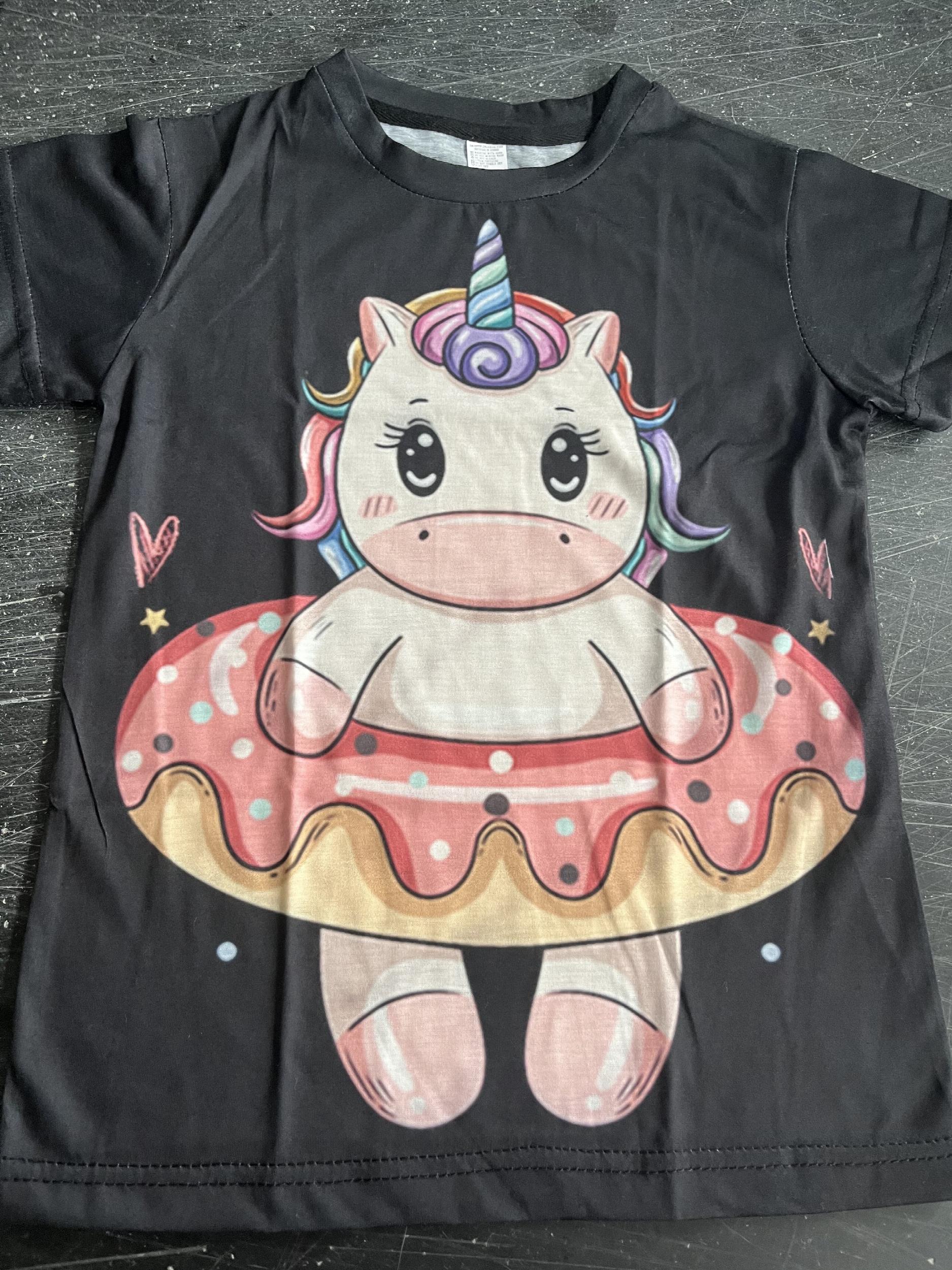 Girls 3D Pony Graphic Tee for Summer Outdoor Activities